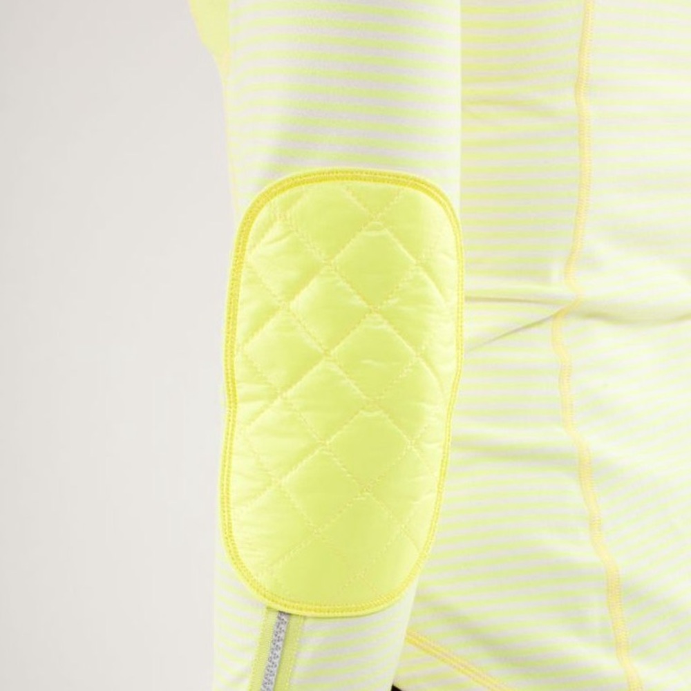 Quilted Lululemon Run: Ice Queen Long Sleeve Slope Stripe Clarity Yellow
